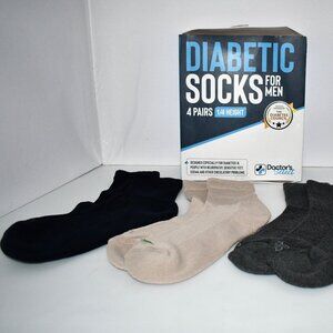 Doctor's Select Diabetic Socks for Men, 4 Non-Binding Neuropathy Socks Size SMAL